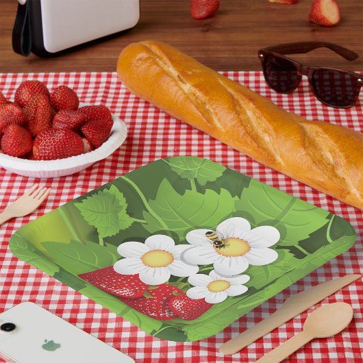 Assiettes En Carton Plante de fraises