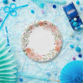 Assiettes En Carton Plante romantique Florale (Fête)