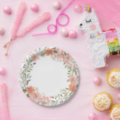 Assiettes En Carton Plante romantique Florale (Fête)