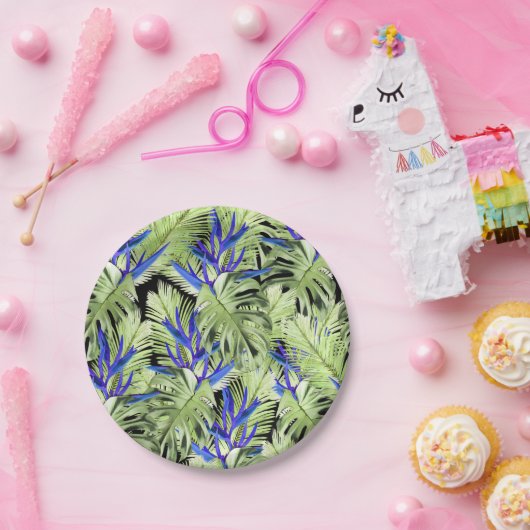 Assiettes En Carton Plante tropical 2 (Fête)