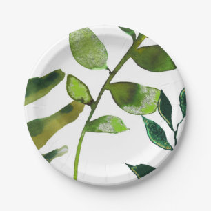 Assiettes En Carton Plantes Glamour Botanique Verte Feuilles Mariage É
