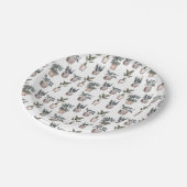 Assiettes En Carton Plantes Potés en blanc (Angle)