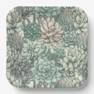 Assiettes En Carton Plantes succulentes