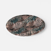 Assiettes En Carton Plantes tropicaux, jungle, tropiques, beige, feuil (Angle)