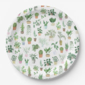 Assiettes En Carton Plantita House Plantes et Pots Motif (Devant)
