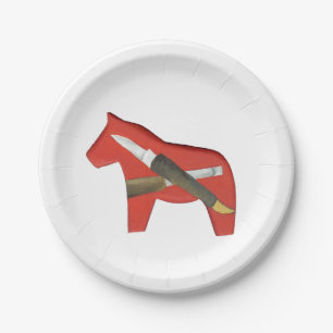 Assiettes En Carton Plaque à cheval en bois