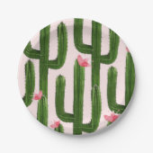 Assiettes En Carton Plaque à papier 7" de cactus heureux (Devant)