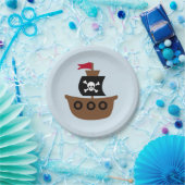 Assiettes En Carton Plaque à papier avec le bateau de pirate (Fête)