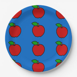 Assiettes En Carton Plaque à papier avec les pommes rouges sur le ble