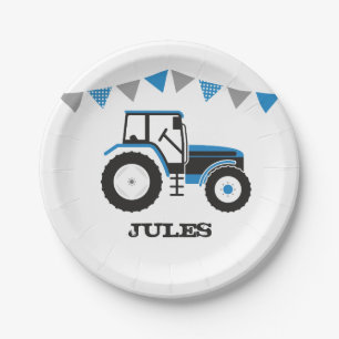 Assiettes En Carton Plaque à papier bleue de fête d'anniversaire de
