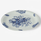 Assiettes En Carton Plaque à papier bleue vintage (Angle)