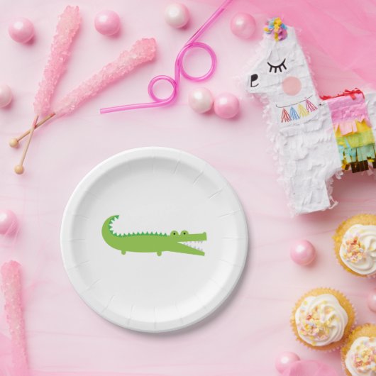 Assiettes En Carton Plaque à papier d'alligator vert (Fête)