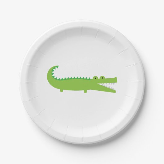 Assiettes En Carton Plaque à papier d'alligator vert (Devant)