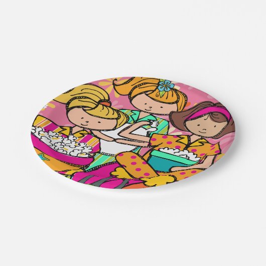 Assiettes En Carton Plaque à papier d'anniversaire de soirée pyjamas (Angle)