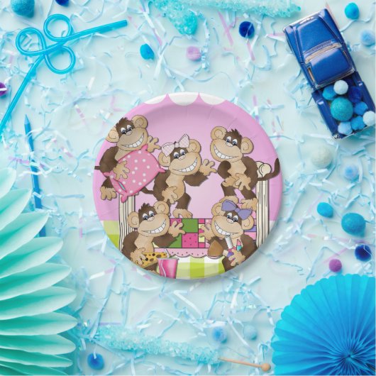 Assiettes En Carton Plaque à papier d'anniversaire de soirée pyjamas (Fête)