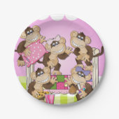 Assiettes En Carton Plaque à papier d'anniversaire de soirée pyjamas (Devant)