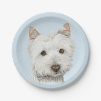 Assiettes En Carton Plaque à papier d'art de chien de Westie