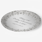 Assiettes En Carton Plaque à papier de 25ème anniversaire d'argent de (Angle)