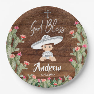 Assiettes En Carton Plaque à papier de baptême argenté mexicain