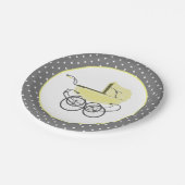 Assiettes En Carton Plaque à papier de bébé de baby shower jaune chic (Angle)