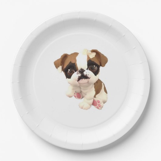 Assiettes En Carton Plaque à papier de bouledogue anglais (Devant)