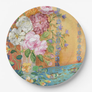 Assiettes En Carton Plaque à papier de bouquet de Bohème