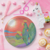 Assiettes En Carton Plaque à papier de cactus de désert (Fête)