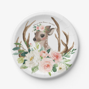 Assiettes En Carton plaque à papier de cerfs communs mignons de régi