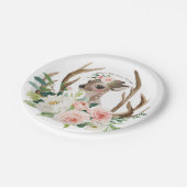 Assiettes En Carton plaque à papier de cerfs communs mignons de région (Angle)