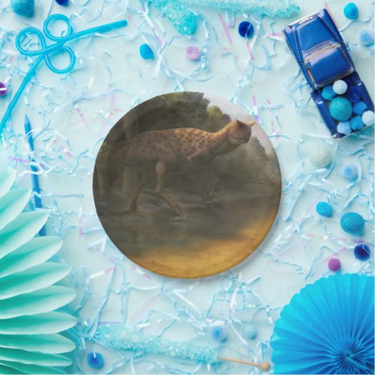 Assiettes En Carton Plaque à papier de dinosaure (Carnotaurus) (Fête)