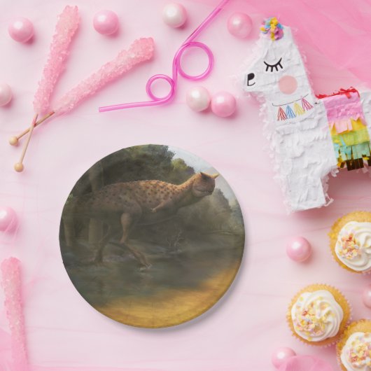 Assiettes En Carton Plaque à papier de dinosaure (Carnotaurus) (Fête)