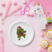 Assiettes En Carton Plaque à papier de dinosaure de Noël (Fête)