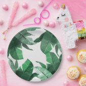 Assiettes En Carton Plaque à papier de feuille tropicale (Fête)