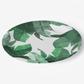 Assiettes En Carton Plaque à papier de feuille tropicale (Angle)