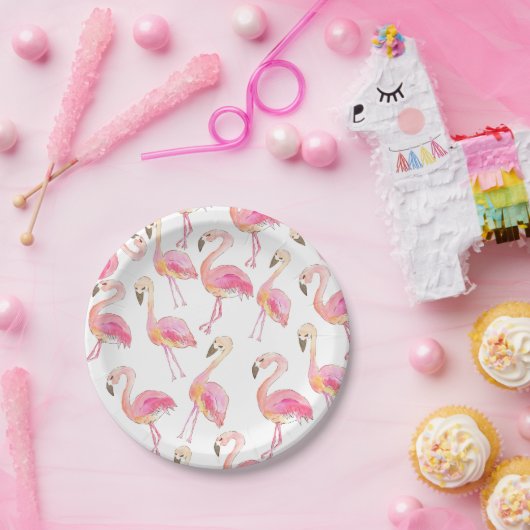Assiettes En Carton Plaque à papier de flamant rose mignon (Fête)