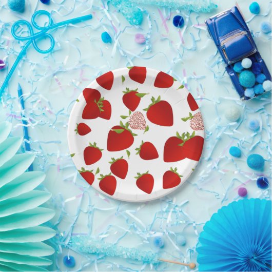 Assiettes En Carton Plaque à papier de fraise (Fête)