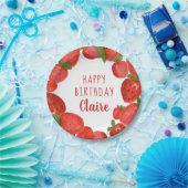 Assiettes En Carton Plaque à papier de fraise d'aquarelle (Fête)