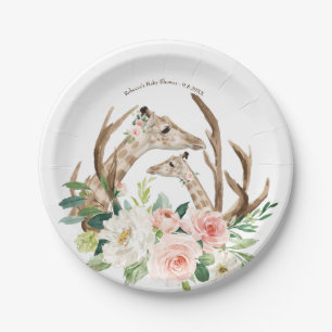 Assiettes En Carton plaque à papier de girafes mignonnes de baby