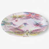 Assiettes En Carton Plaque à papier de libellules d'aquarelle (Angle)