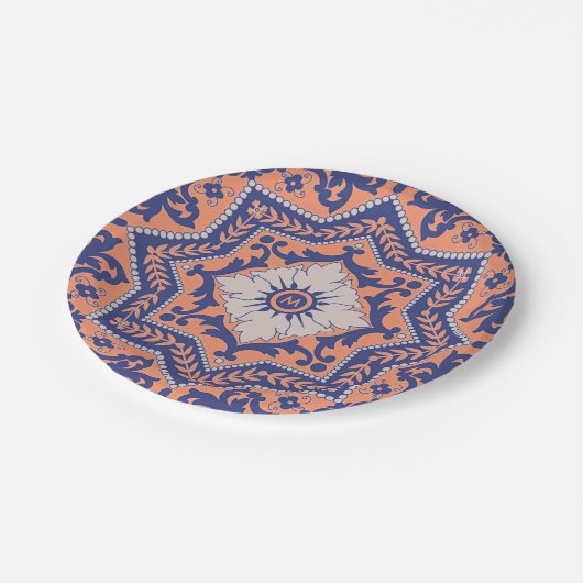 Assiettes En Carton Plaque à papier de monogramme de style transparent (Angle)