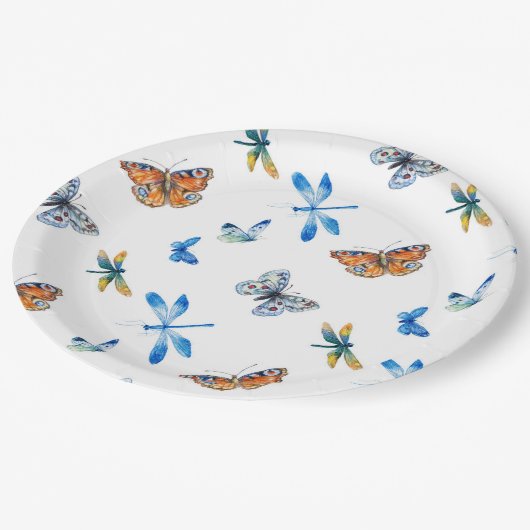 Assiettes En Carton Plaque à papier de papillon de libellule (Angle)
