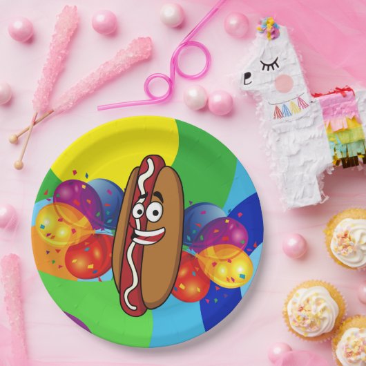 Assiettes En Carton Plaque à papier de partie de hot-dog (Fête)