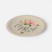 Assiettes En Carton Plaque à papier de partie florale rustique (Angle)