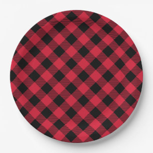 Assiettes En Carton Plaque à papier de plaid de Buffalo