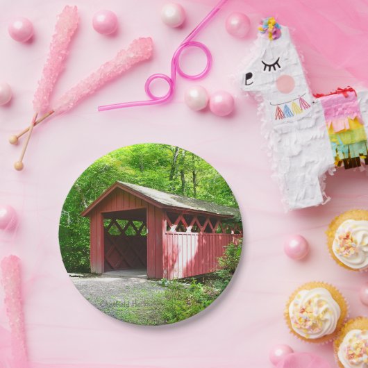 Assiettes En Carton Plaque à papier de pont couvert (Fête)