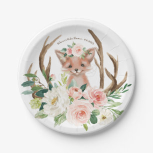 Assiettes En Carton plaque à papier de renard mignon de région bois