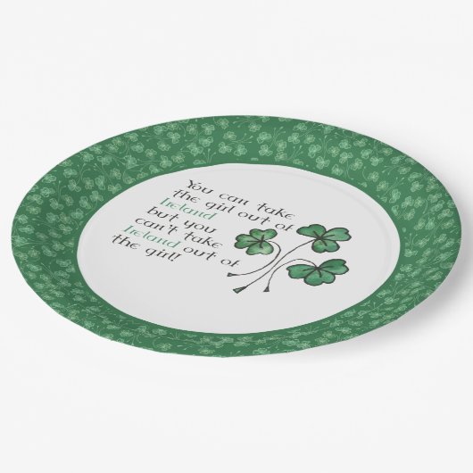 Assiettes En Carton Plaque à papier de shamrocks de citation (Angle)