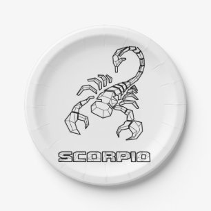 Assiettes En Carton Plaque à papier de signe de zodiaque de Scorpion
