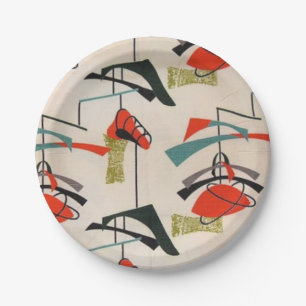 Assiettes En Carton Plaque à papier de tissu atomique moderne de la