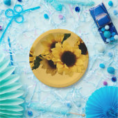 Assiettes En Carton Plaque à papier de tournesols jaunes (Fête)